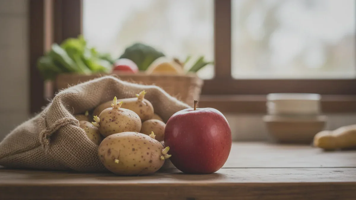 Ce simple fruit dans le filet de pommes de terre freine leur germination rapide