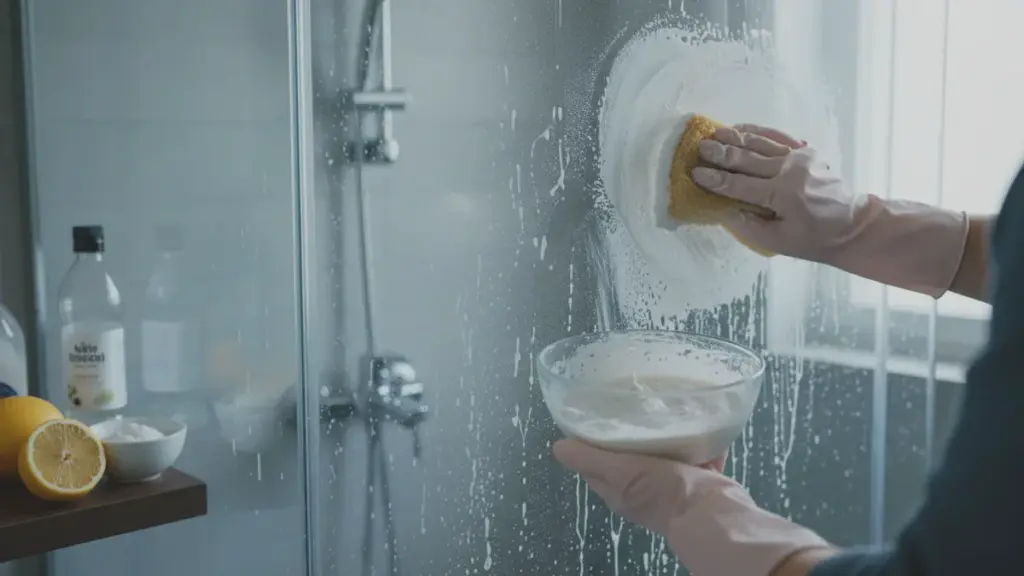 Vitre de douche couverte de calcaire ? Trois ingrédients du placard font des merveilles