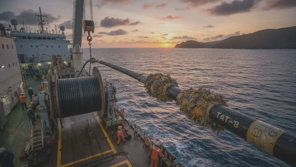 Le câble internet historique remonte des profondeurs de l&rsquo;Atlantique. Que va-t-il arriver au TAT-8 ?