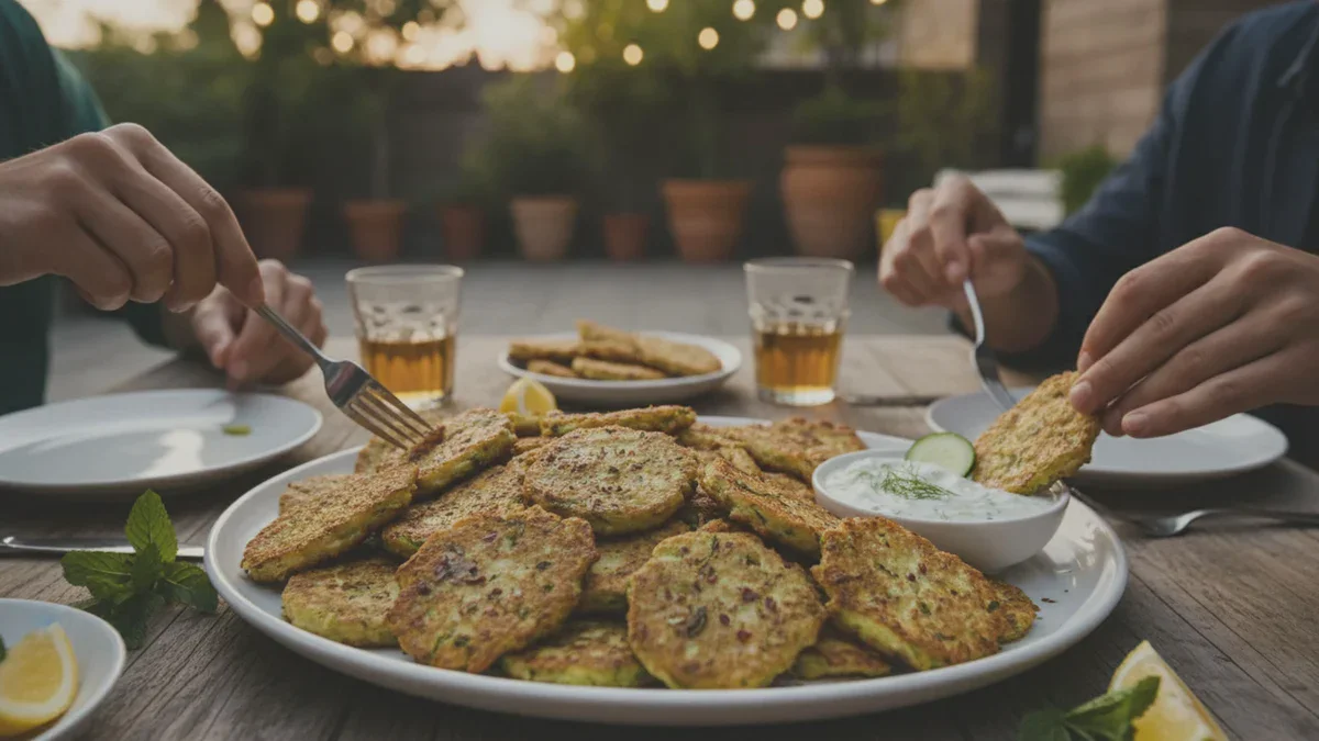 Beignets de courgettes croustillants à la grecque pour une soirée entre amis