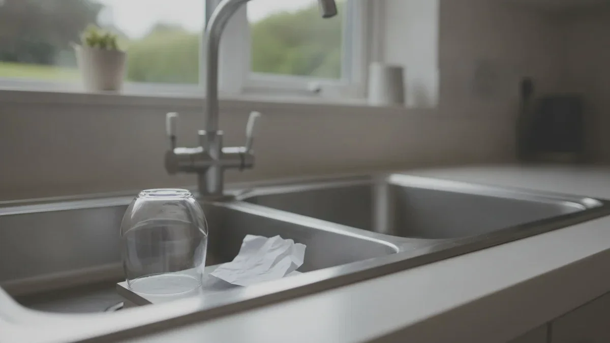 Quand je quitte la maison, je laisse intentionnellement un verre et un bout de papier dans l’évier : une habitude toute simple mais étonnamment intelligente