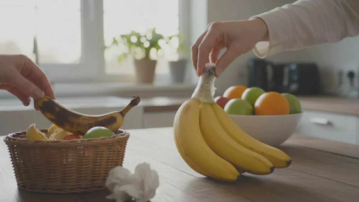 L’astuce simple qui garde les bananes jaunes quelques jours de plus